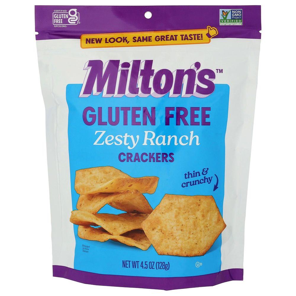 Milton's Gluten Free Zesty Ranch Crackers, 4.5 Ounce -- 6 Per Case