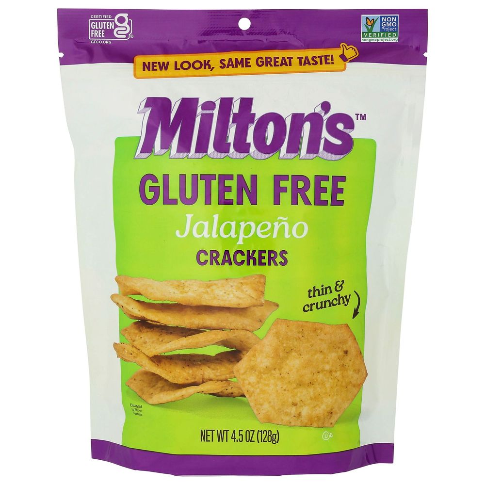 Milton's Gluten Free Jalapeno Crackers, 4.5 Ounce -- 6 Per Case