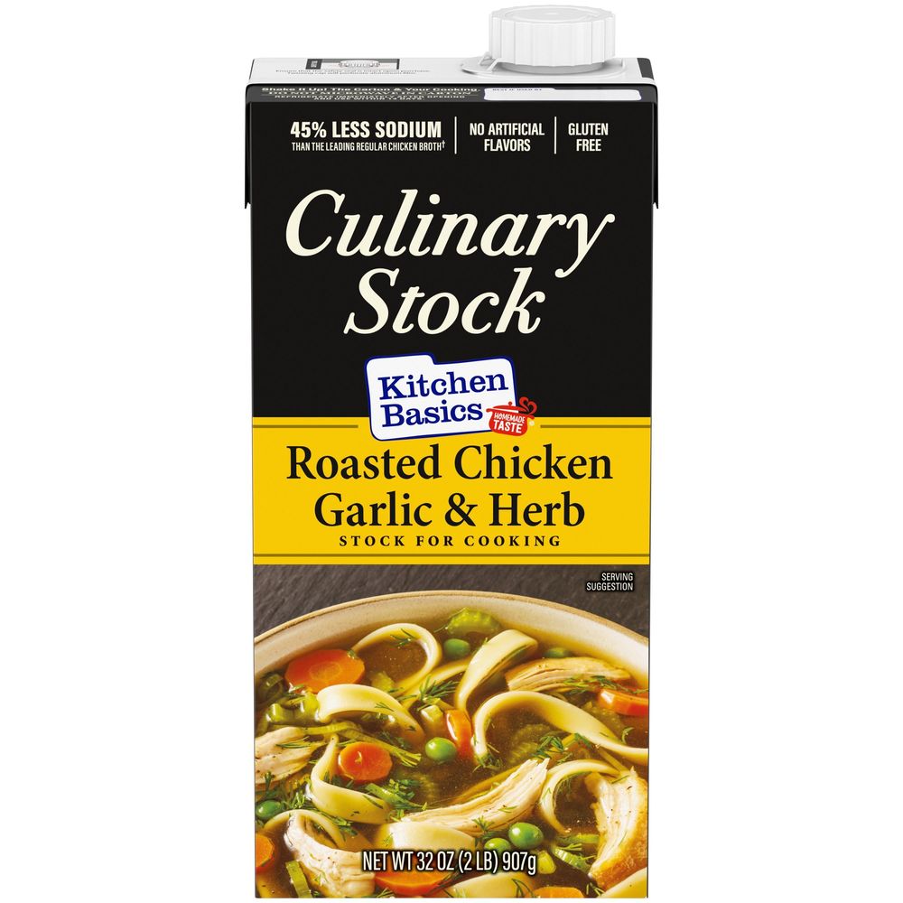 Kitchen Basics Roasted Chicken Garlic And Herb Culinary Stock, 32 Ounce -- 12 Per Case