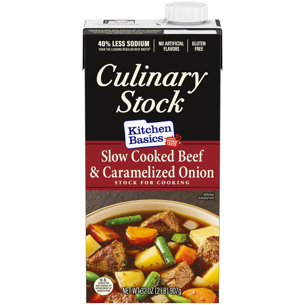 Kitchen Basics Slow Cooked Beef And Onion Culinary Stock, 32 Ounce -- 12 Per Case