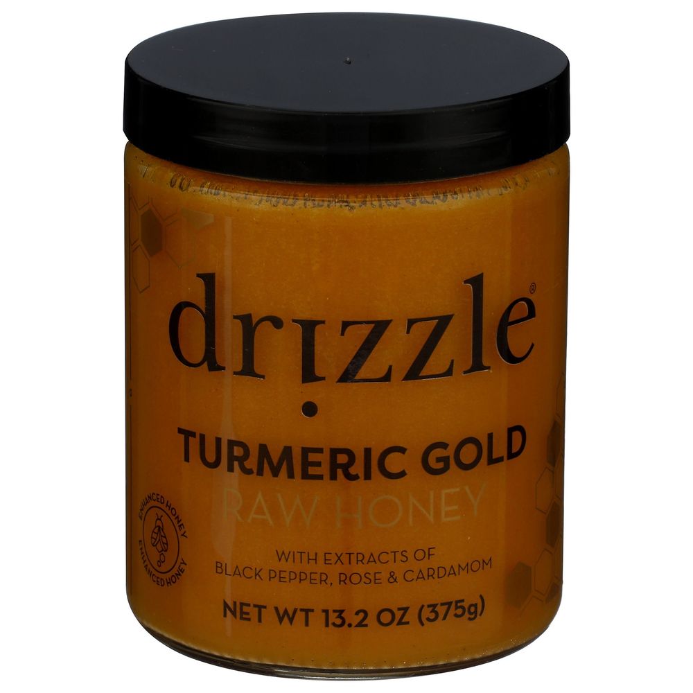 Drizzle Turmeric Gold Raw Honey, 13.2 Ounce -- 6 Per Case