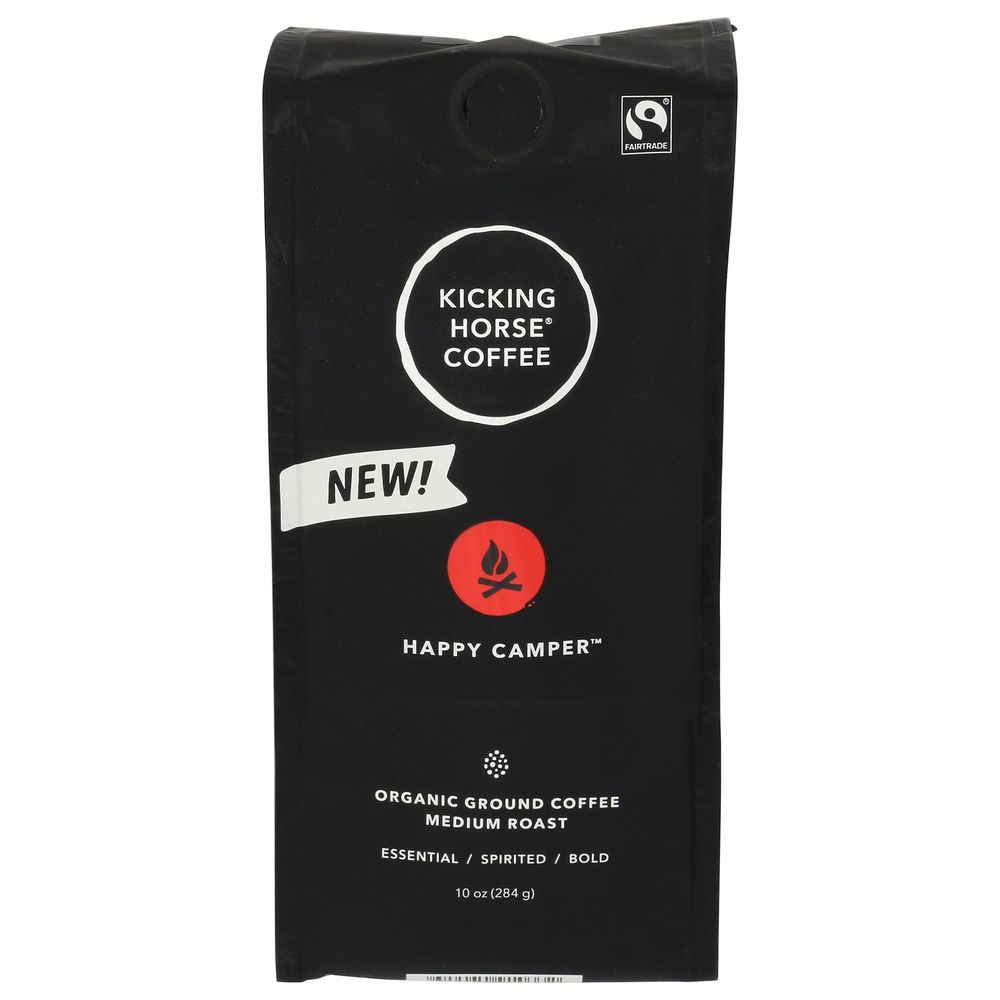 Kicking Horse Happy Camper Organic Medium Roast Ground Coffee, 10 Ounce -- 6 Per Case
