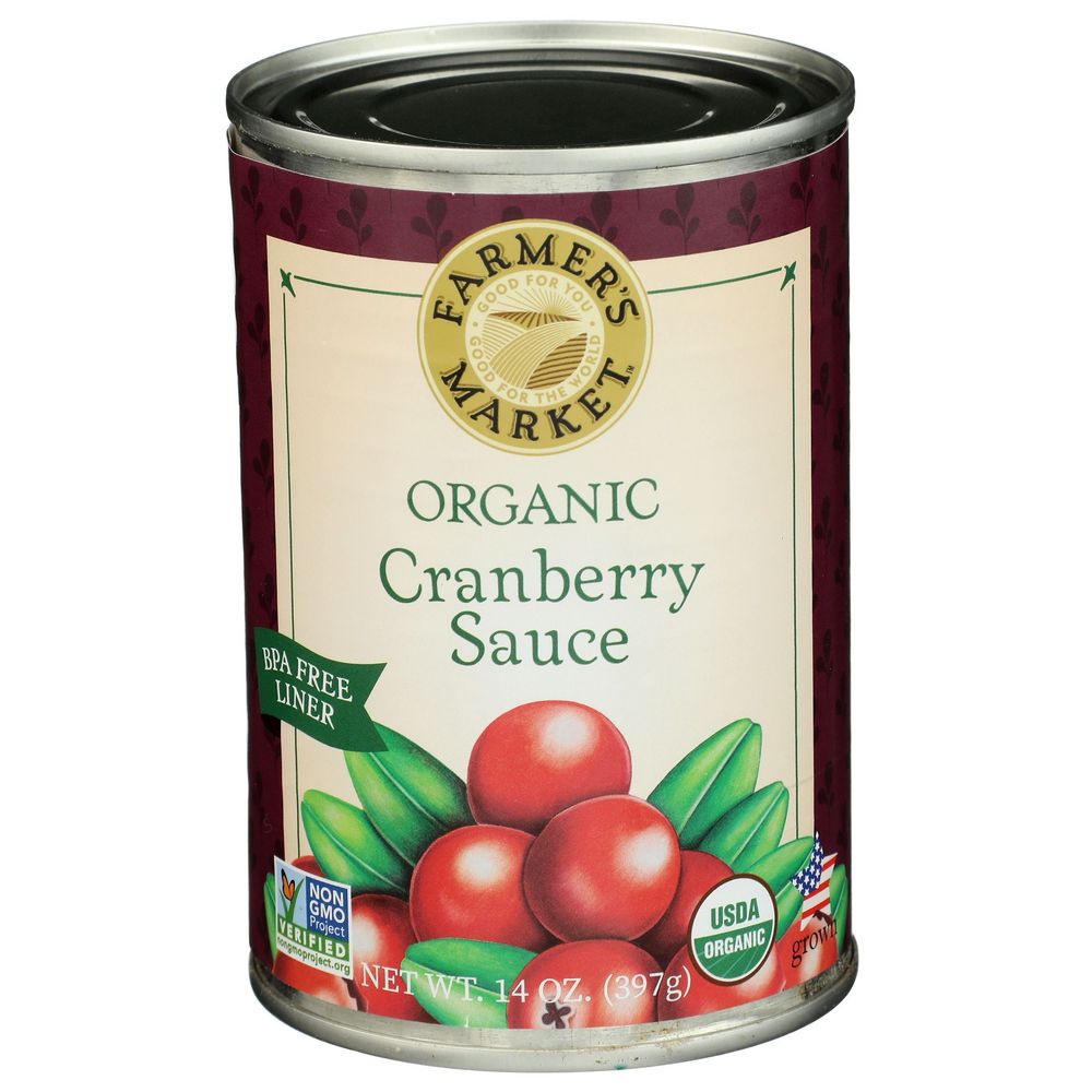 Farmer's Market Organic Cranberry Sauce, 14 Ounce -- 12 Per Case