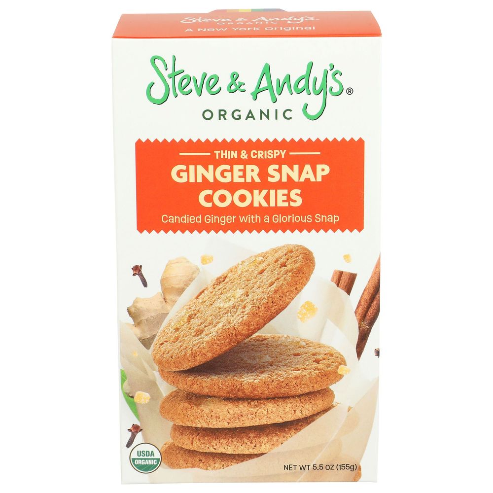 Steve and Andys Organic Gluten Free Ginger Snap Cookie, 5.5 Ounce -- 6 ...