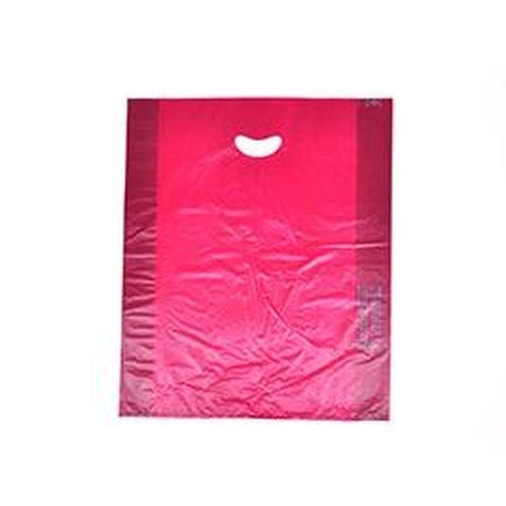 Burgundy 0.7 mil HDPE Merchandise Bag with Die Cut Handle