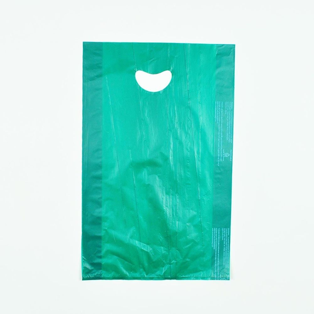 Dark Green 0.7 mil HDPE Merchandise Bag with Die Cut Handle