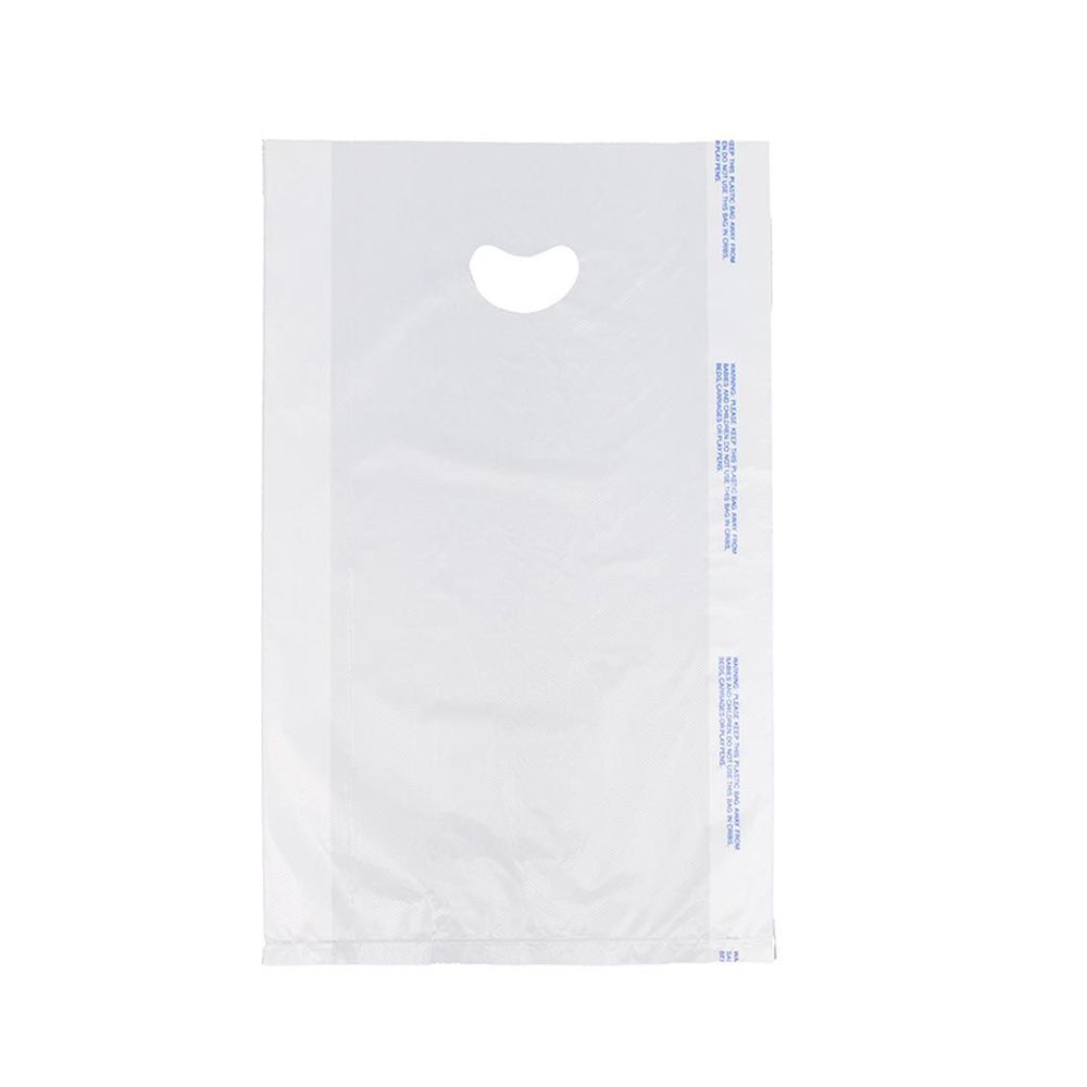 White 0.7 mil HDPE Merchandise Bag with Die Cut Handle