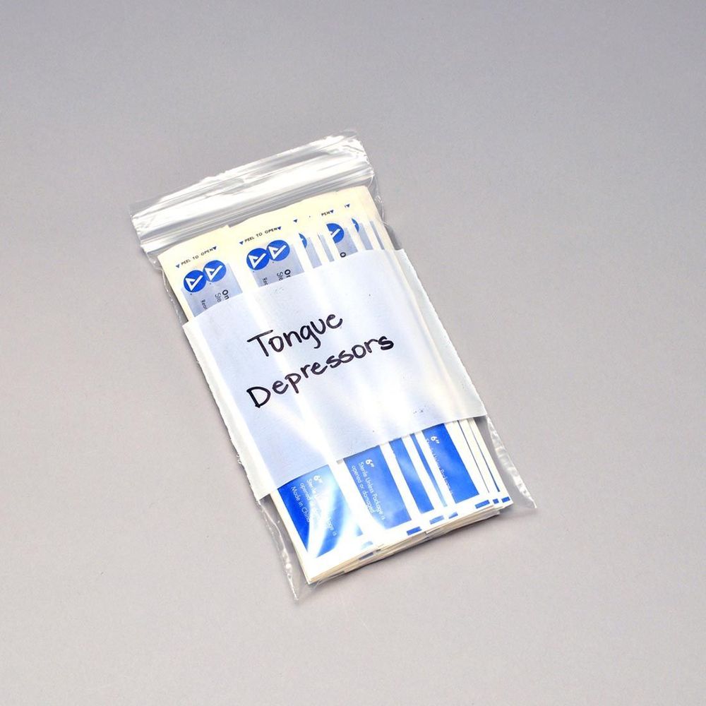 Clear 2 mil LDPE Single Track Zipper Reclosable Bag with Write-On Block