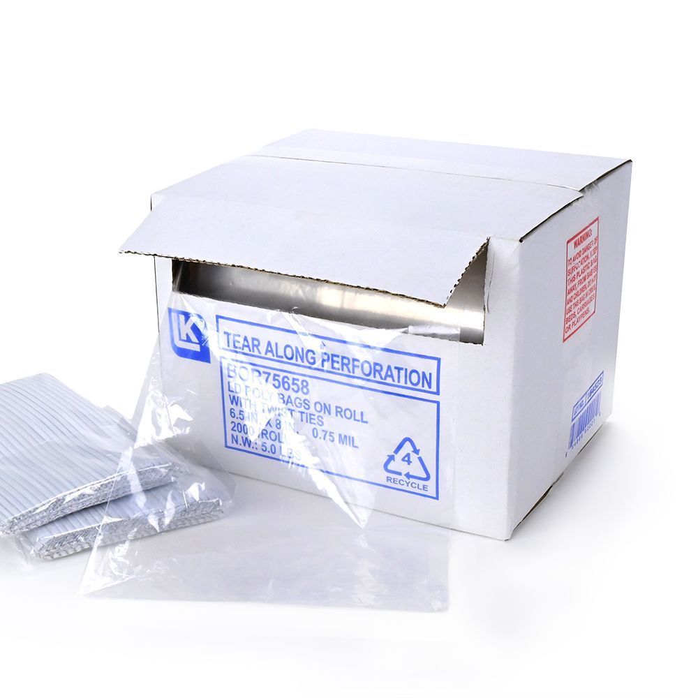 0.75 mil LDPE Utility Bag with Twist Tie