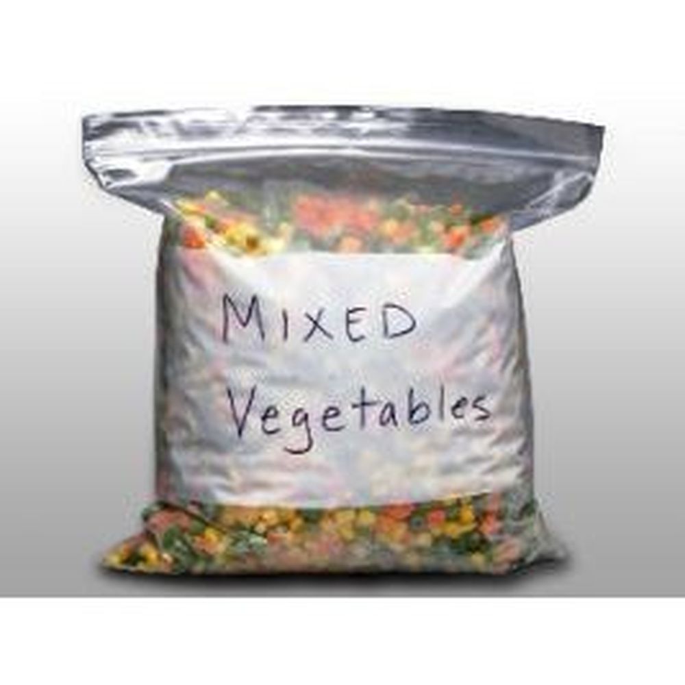 Clear 2.7 mil LDPE Freezer Zipper Bag with White Block