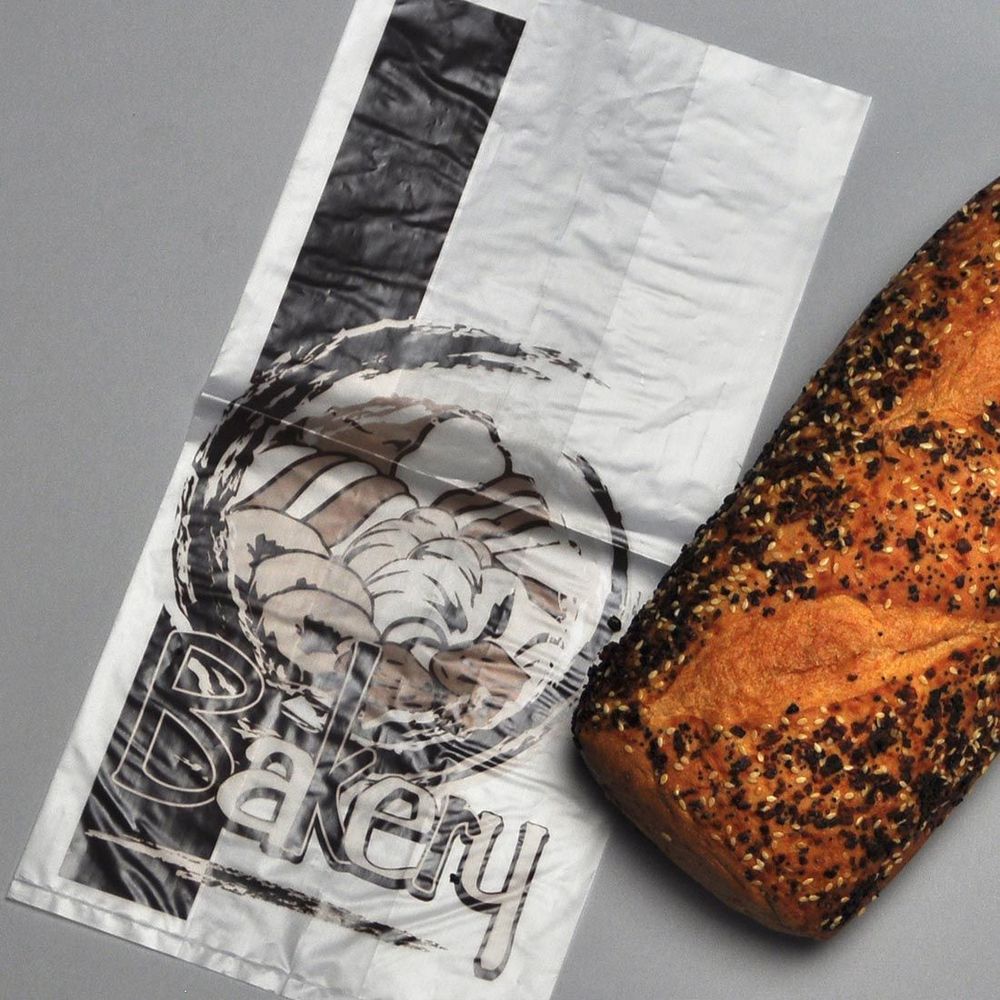 1 mil HDPE Bakery Bag with Print 8.5 x 5 x 16 inch