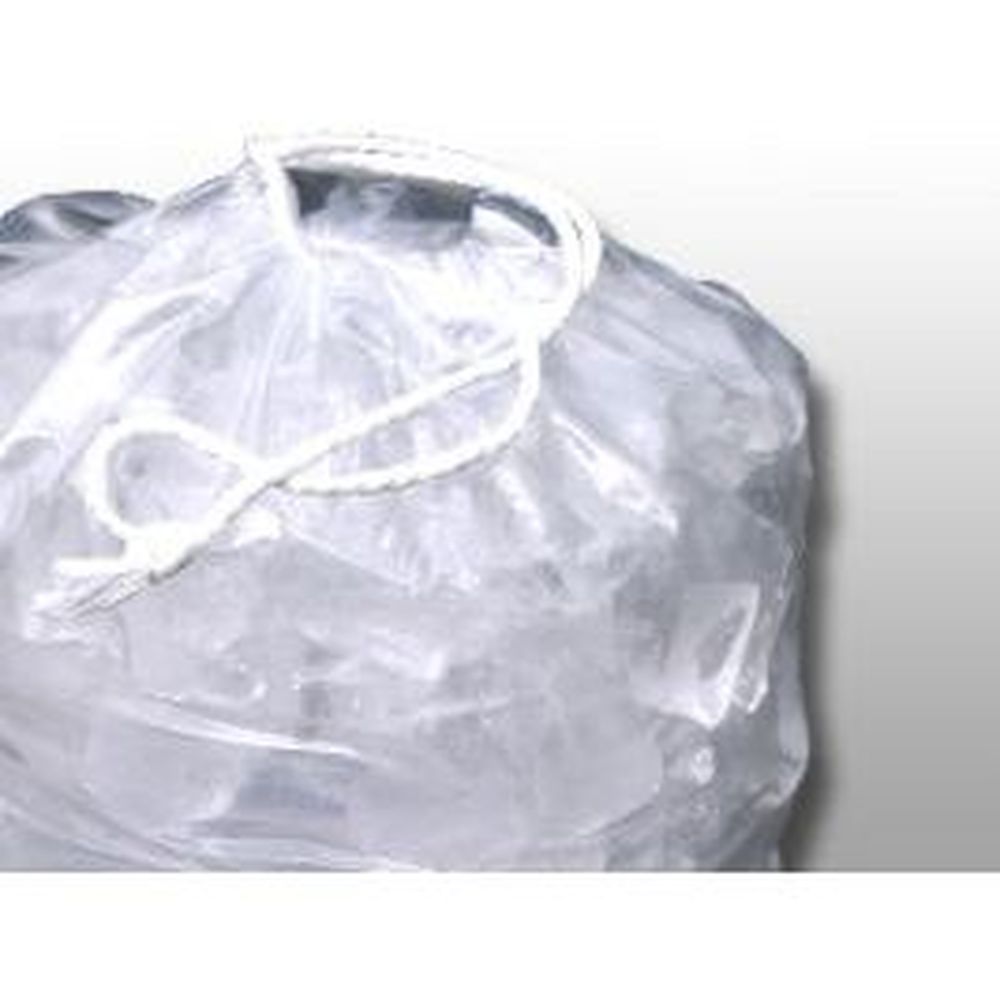 Clear 1.2 mil Printed Ice Bag with Drawstring