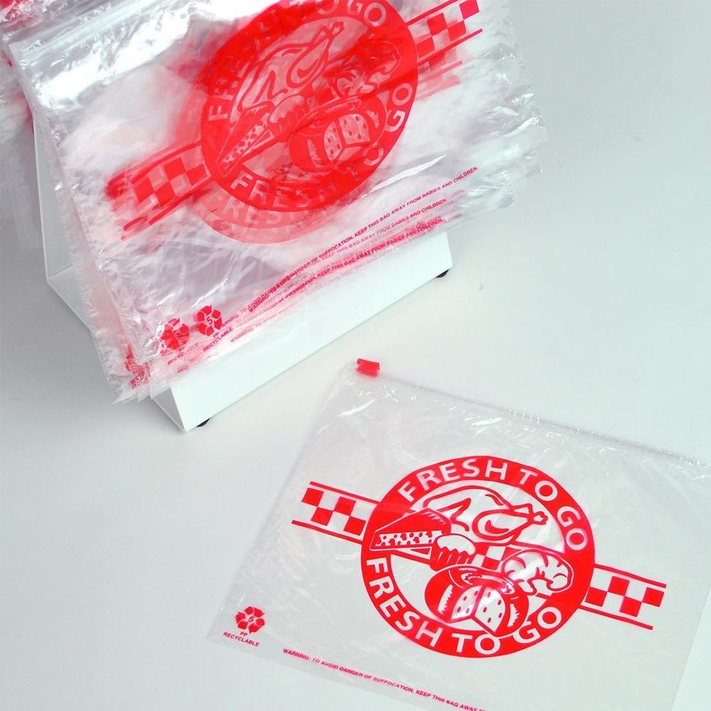 0.8 mil Polypropylene Fresh to Go Printed Slide Seal Deli Bag