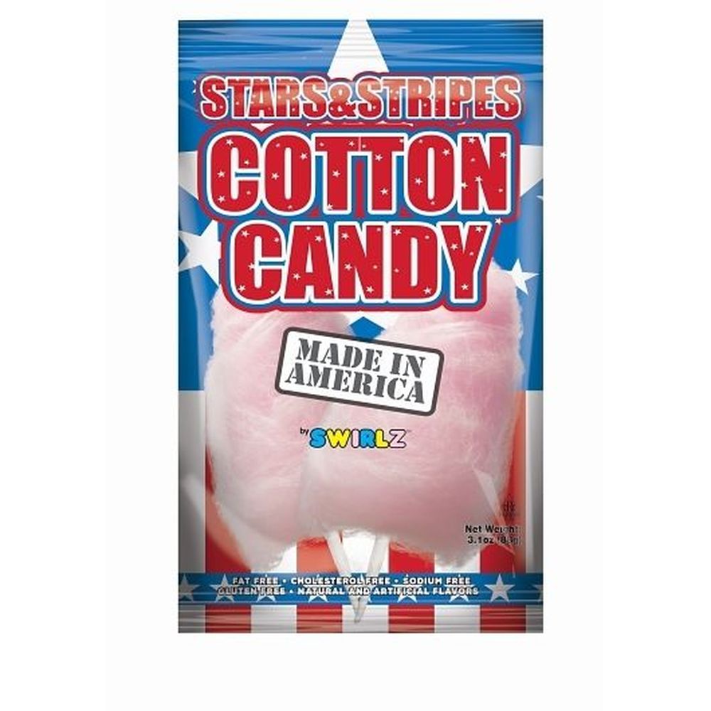 Stars And Stripes Cotton Candy, 3.10 Ounce -- 25 Per Case