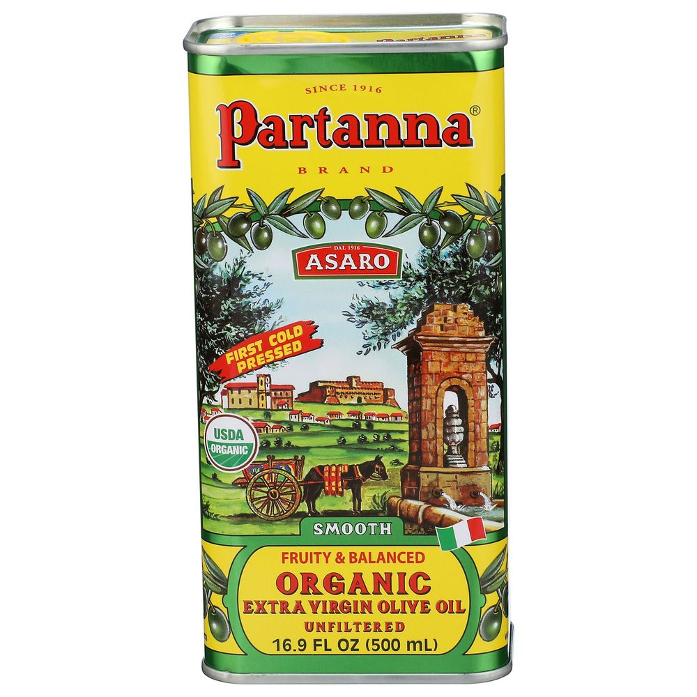 Partanna Organic Unfiltered Extra Virgin Olive Oil, 16.9 Fluid Ounce -- 6 Per Case