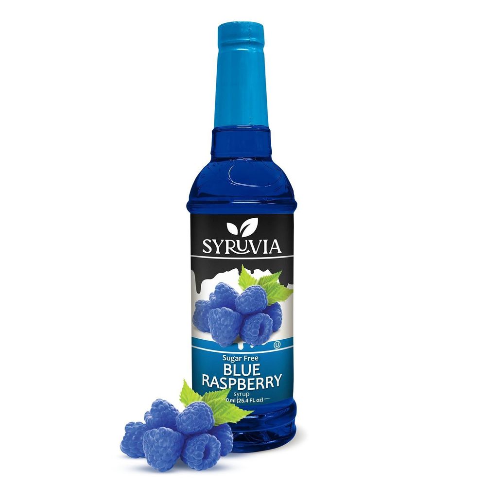 Syruvia Sugar-Free Blue Raspberry Flavored Syrup for Drinks, Cocktails ...