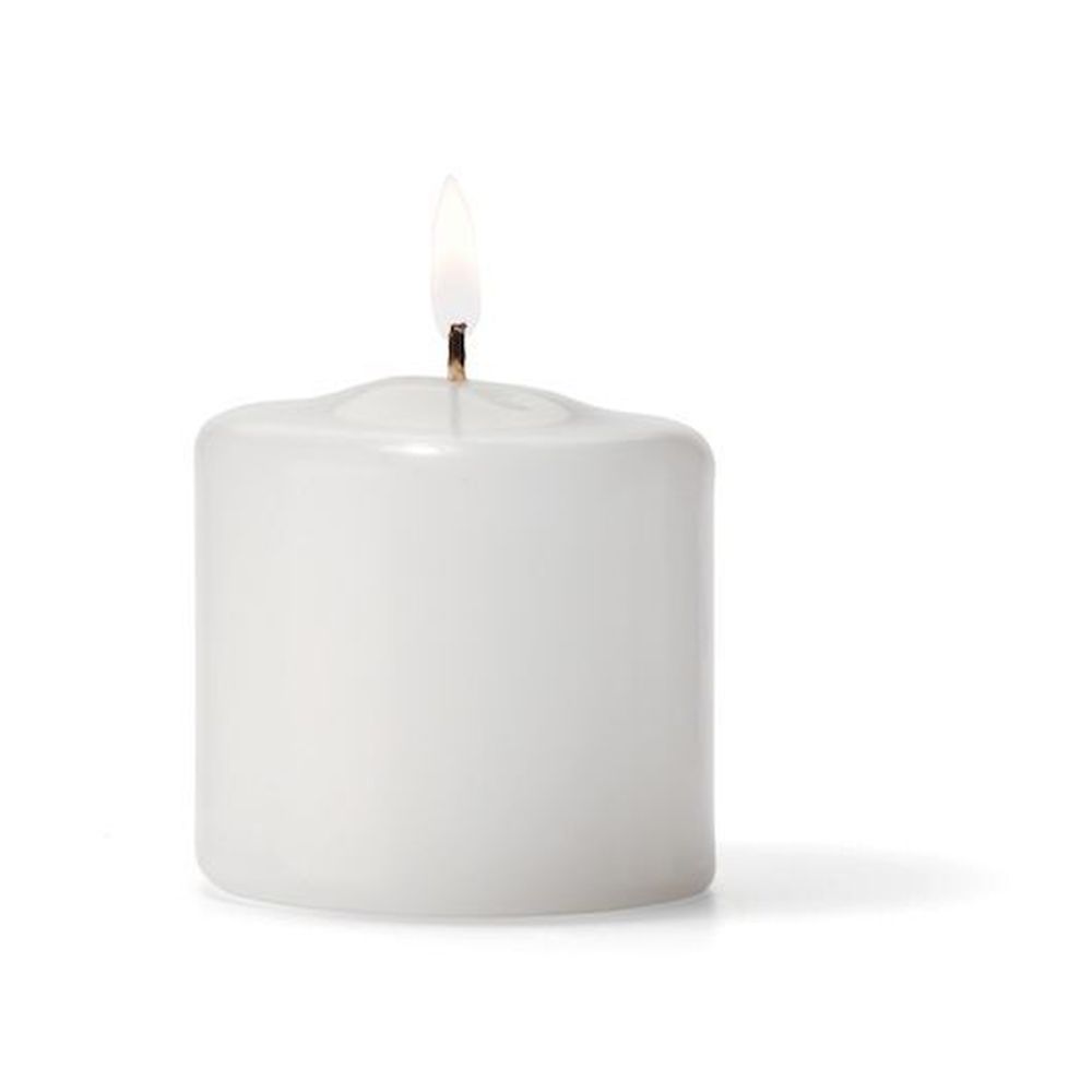 Hollowick 2.5 Inch Dia White Pillar Candle, 36 Count
