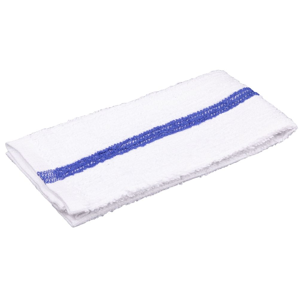 Ctc Cotton Bar Mop Towel With Blue Center Stripe, 16 X 19 Inch -- 12 Per Case