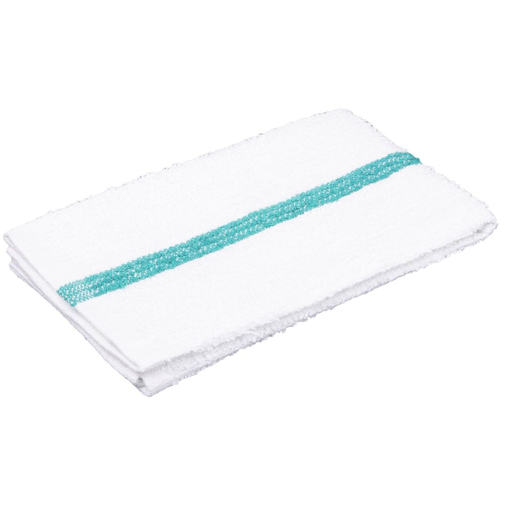 Ctc Cotton Bar Mop Towel With Green Center Stripe, 16 X 19 Inch -- 12 Per Case