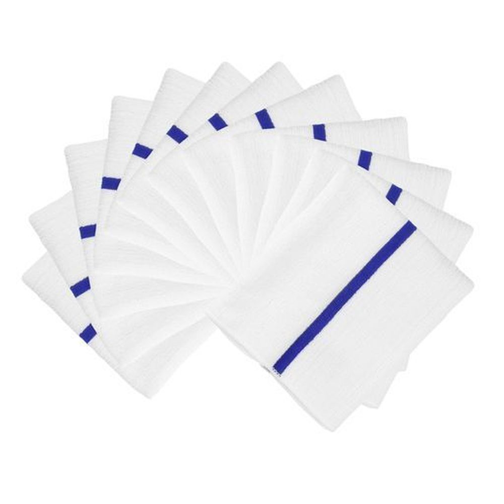Ctc Microfiber Ribbed Bar Mop With Blue Center Stripe, 15 X 18 Inch -- 12 Per Case