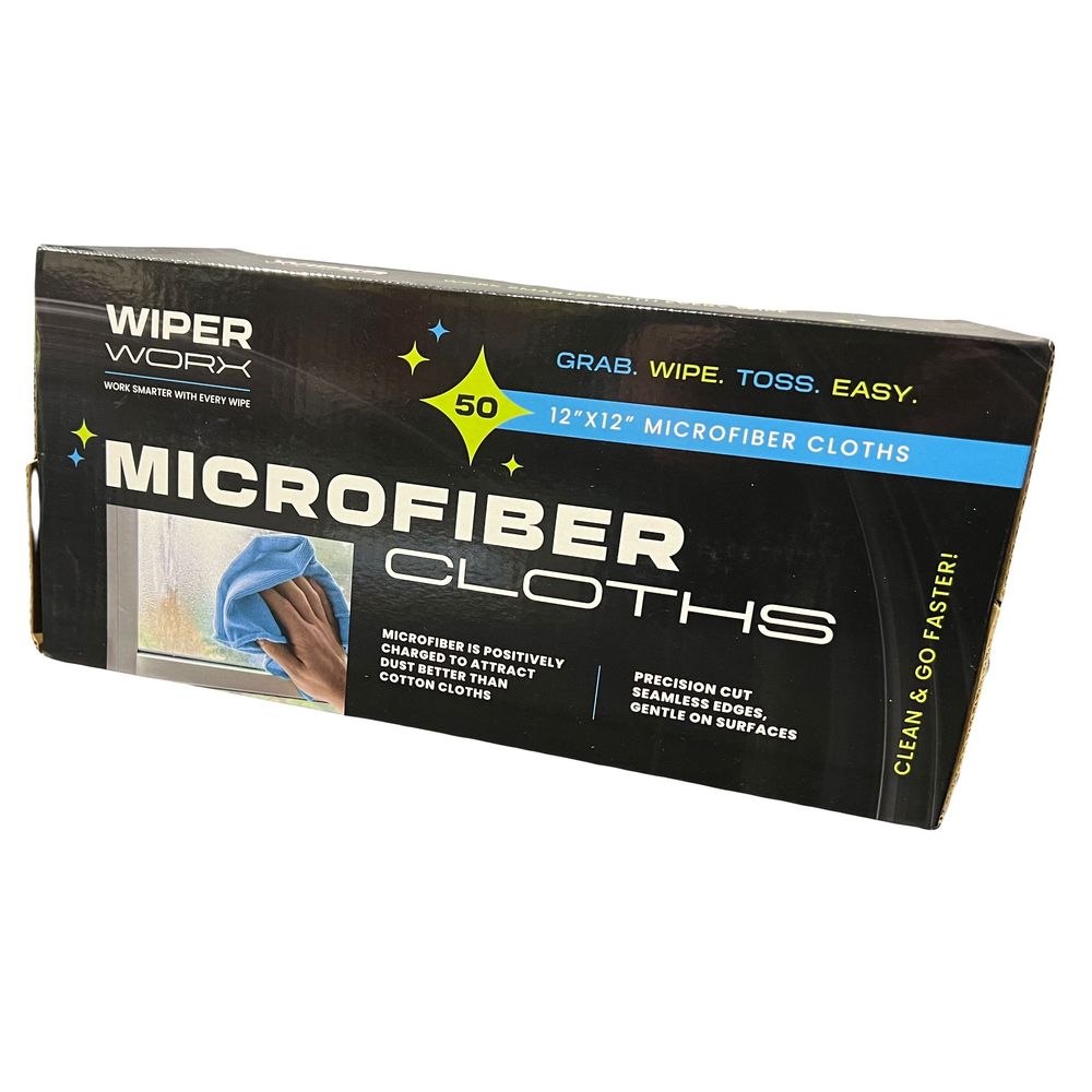 Ctc Wiperworx Blue 180 Gsm Disposable Microfiber Cloth, 12 X 12 Inch -- 50 Per Case