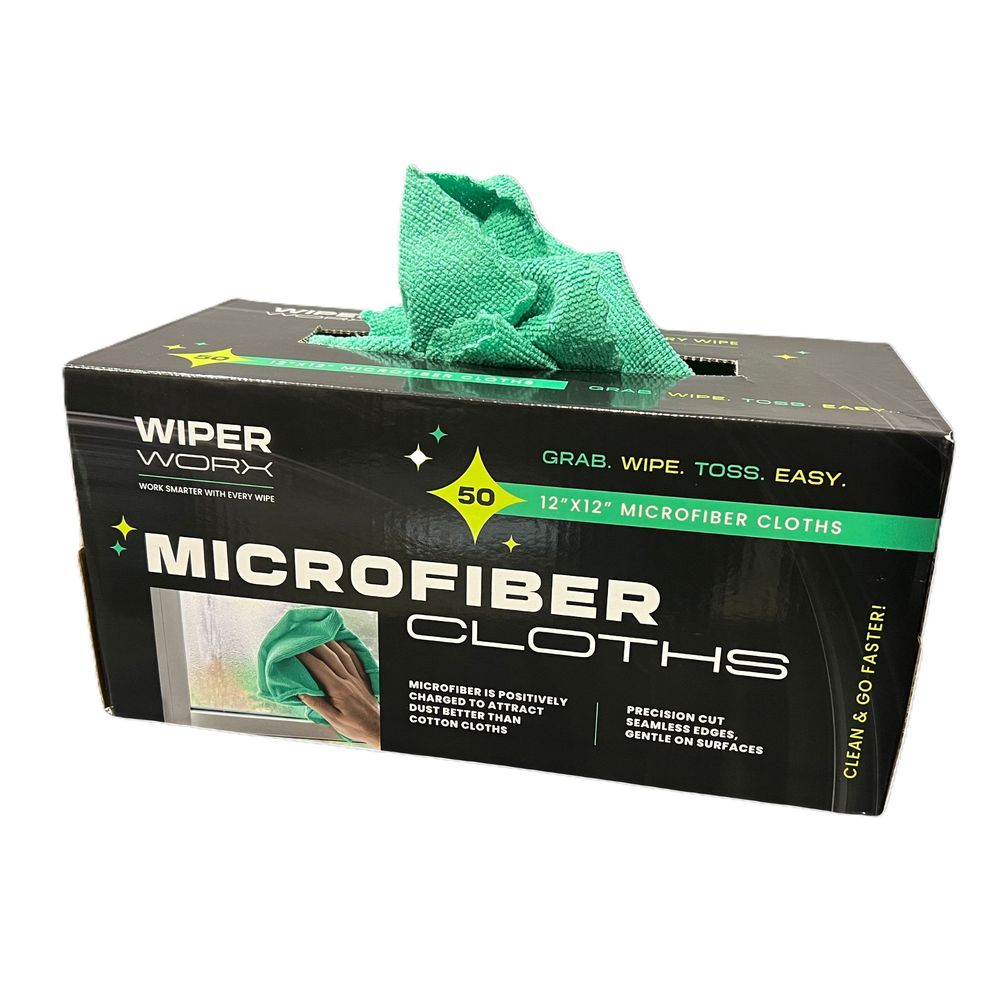 Ctc Wiperworx Green 180 Gsm Disposable Microfiber Cloth, 12 X 12 Inch -- 50 Per Case