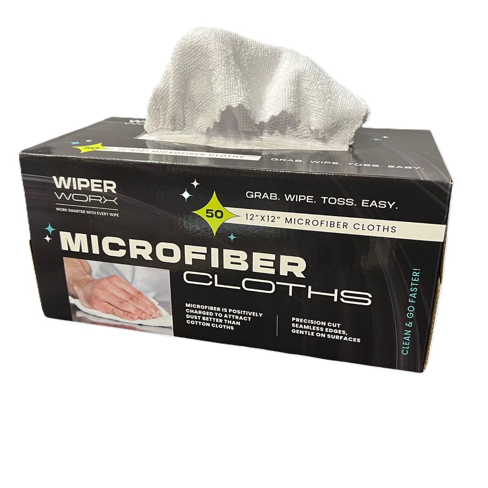 Ctc Wiperworx White 180 Gsm Disposable Microfiber Cloth, 12 X 12 Inch -- 50 Per Case