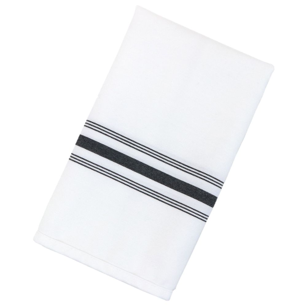 Bistro Black Stripe Spun Poly Napkin