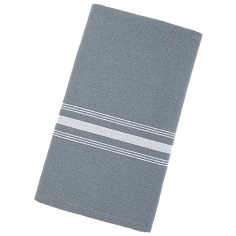 Bistro Dark Grey Stripe Spun Poly Reverse Napkin