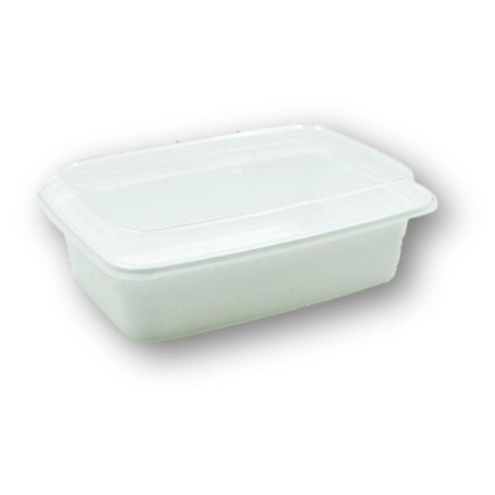 CTC White Base Rectangle Takeout Container with Clear Lid, 24 Ounce ...