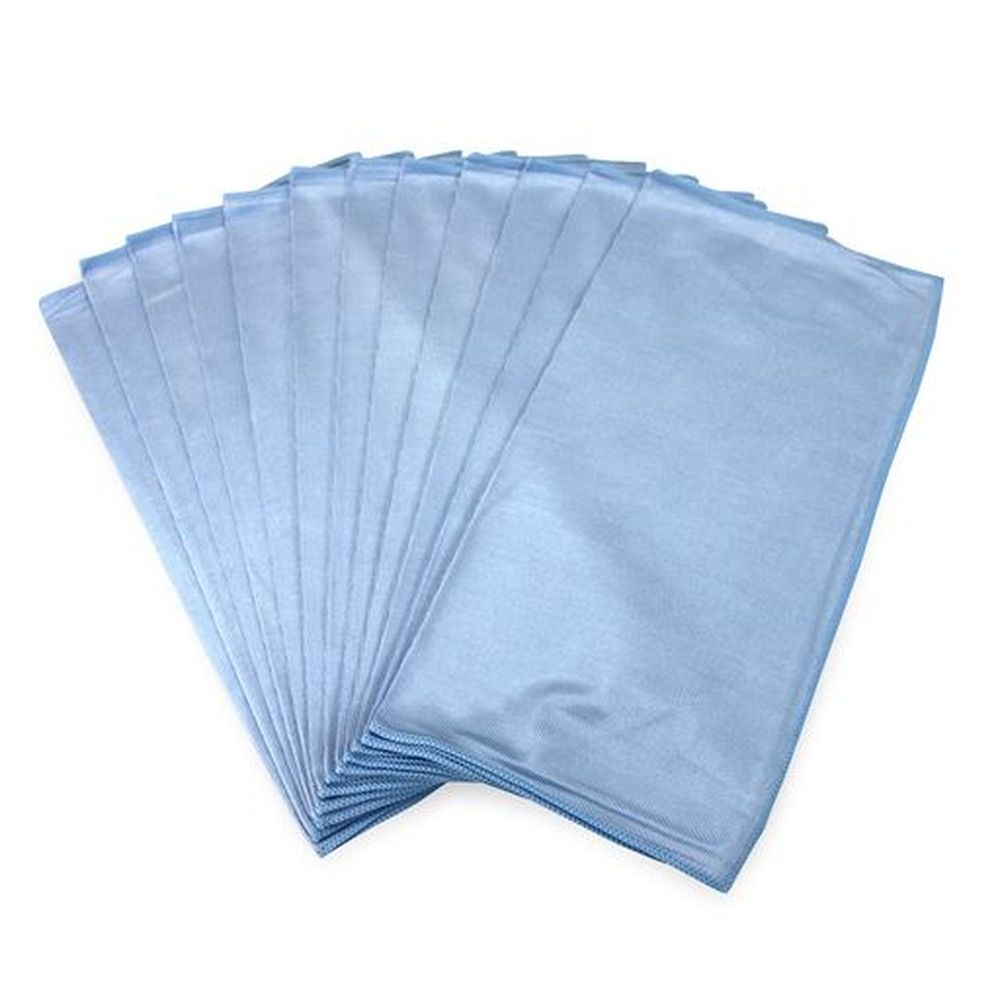 Ctc Blue Shiny 270 Gsm Microfiber Glass Cleaning Cloth, 16 X 16 Inch -- 12 Per Case