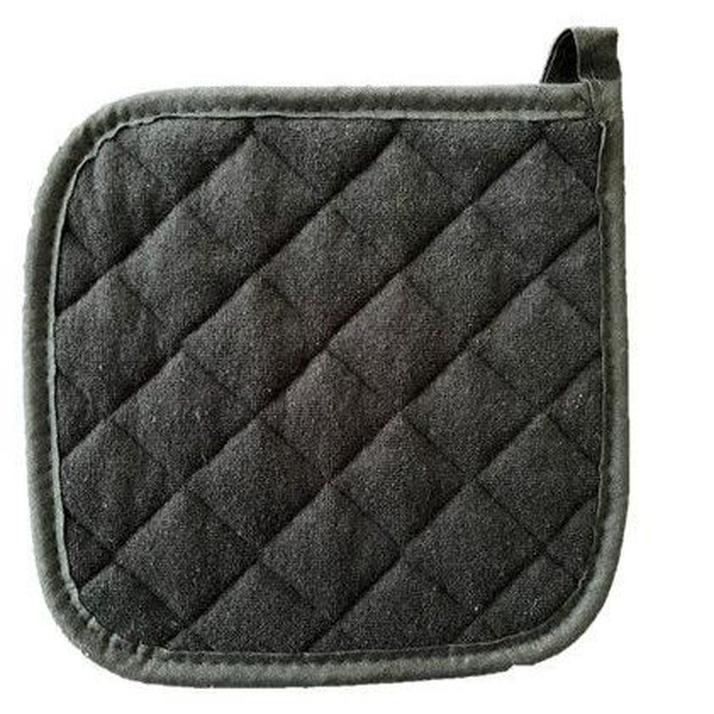 Ctc Black Terry Square Pot Holder, 8 Inch -- 2 Per Case