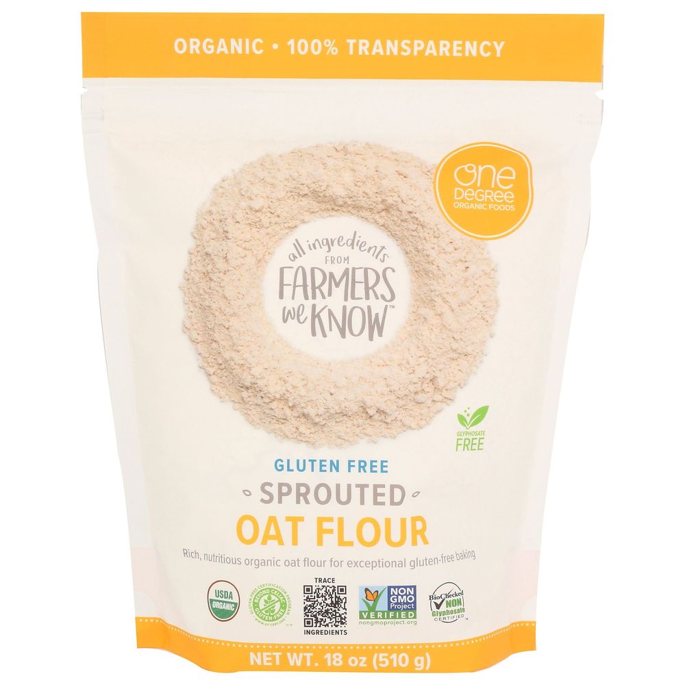 One Degree Organic Foods Sprouted Oats Flour, 18 Ounce -- 6 Per Case