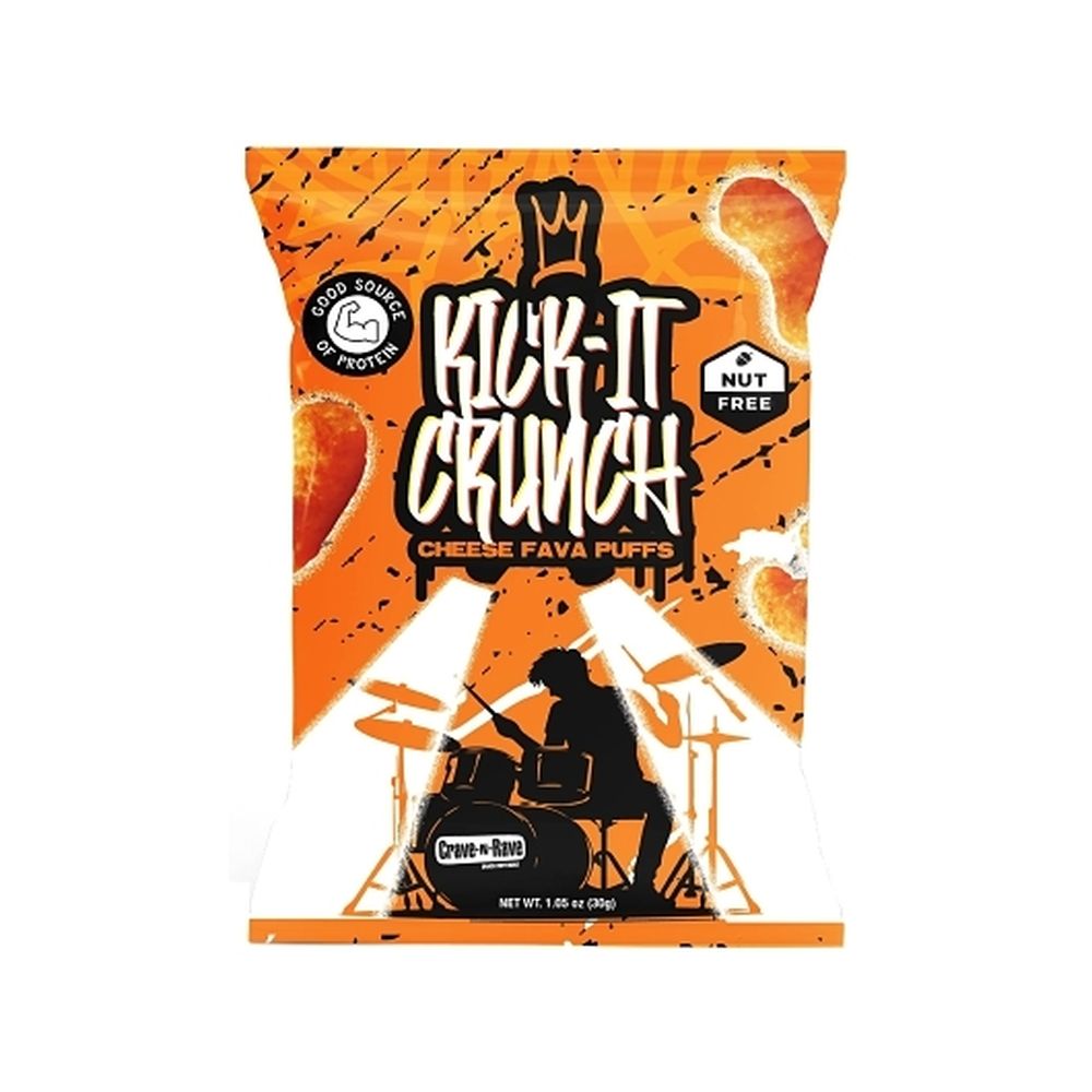 Crave-n-rave Individually Wrapped Kick-it Crunch Cheese Fava Puffs, 30 Gram -- 100 Per Case