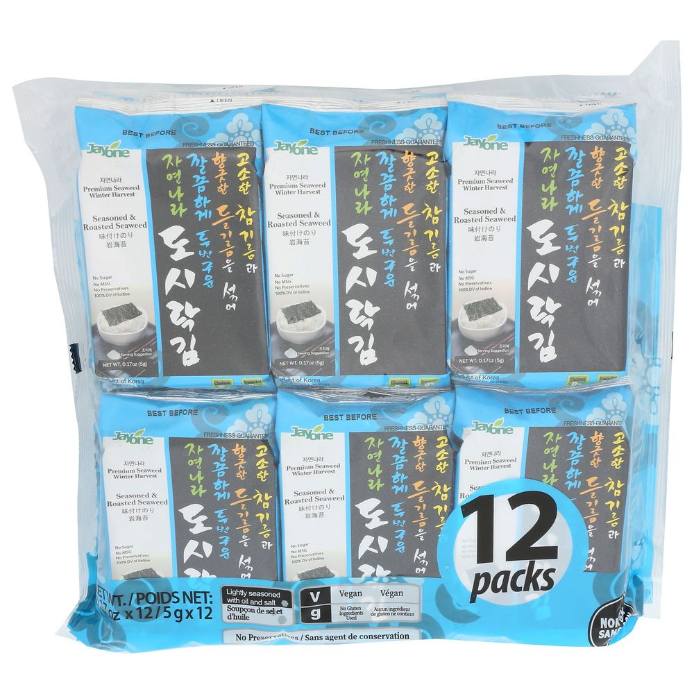 Seasoned and Roasted Seaweed Snacks