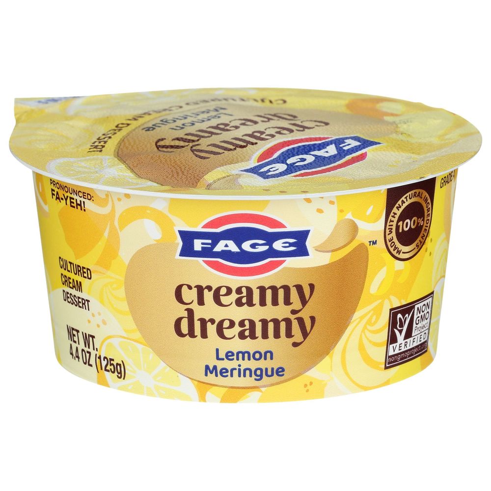 Fage Creamy Dreamy Lemon Meringue Cultured Cream Dessert, 4.4 Ounce -- 12 Per Case