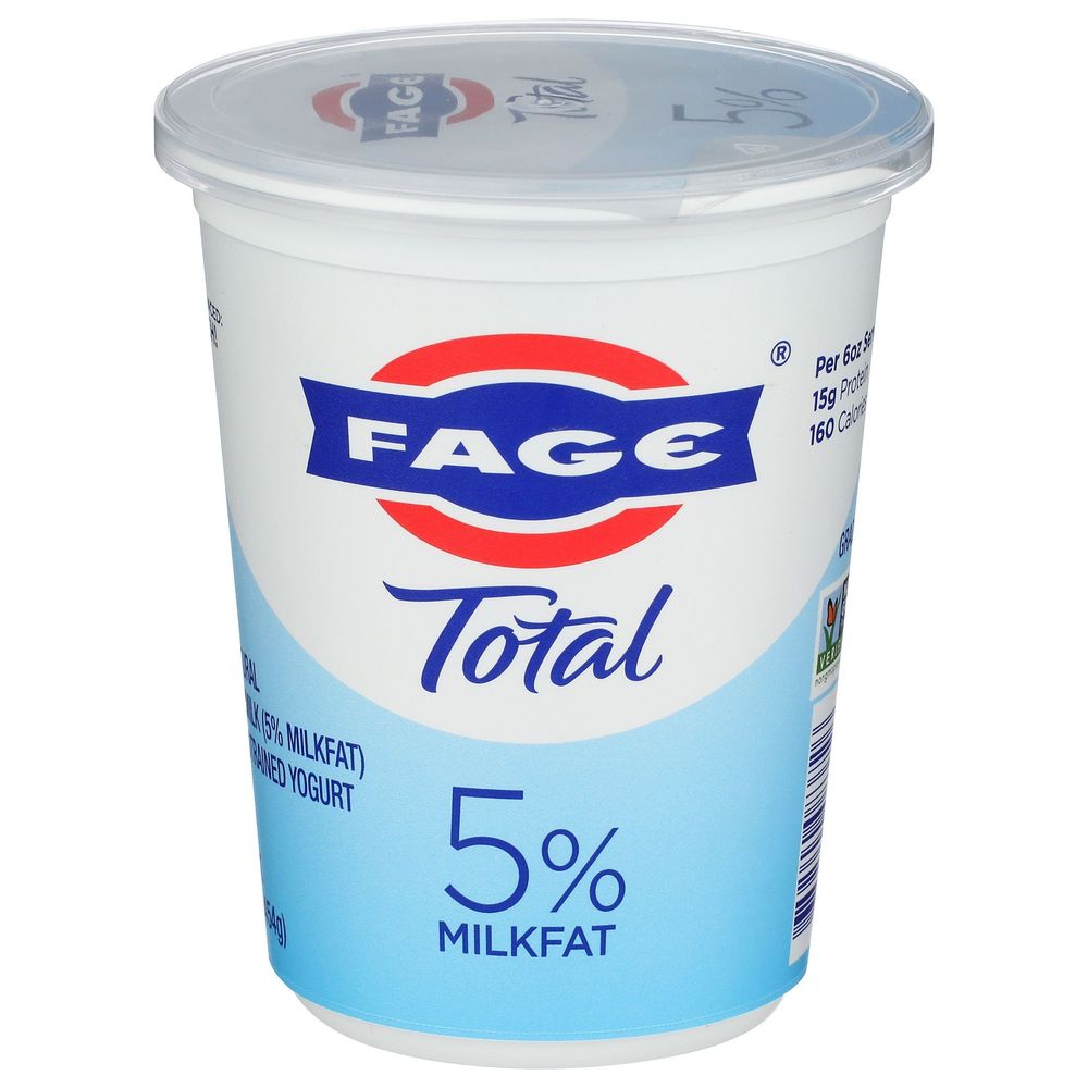 Fage Total 5 Parent Milk Fat Plain Greek Yogurt, 16 Ounce -- 12 Per Case