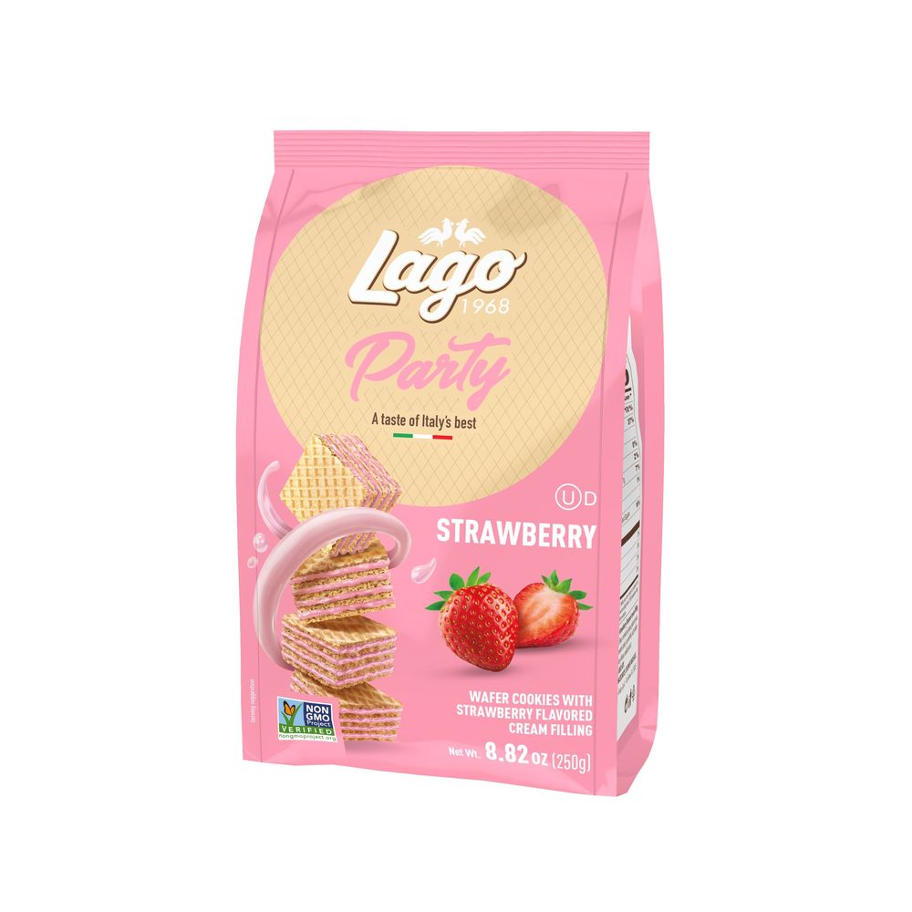 Gastone Lago Wafer Cookies With Strawberry Flavored Cream Filling, 8.8 Ounce -- 10 Per Case