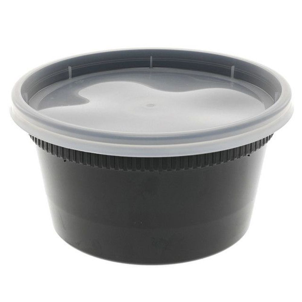 Evergreen DELItainer Polypropylene Black Base Container with Clear LLDPE Lid