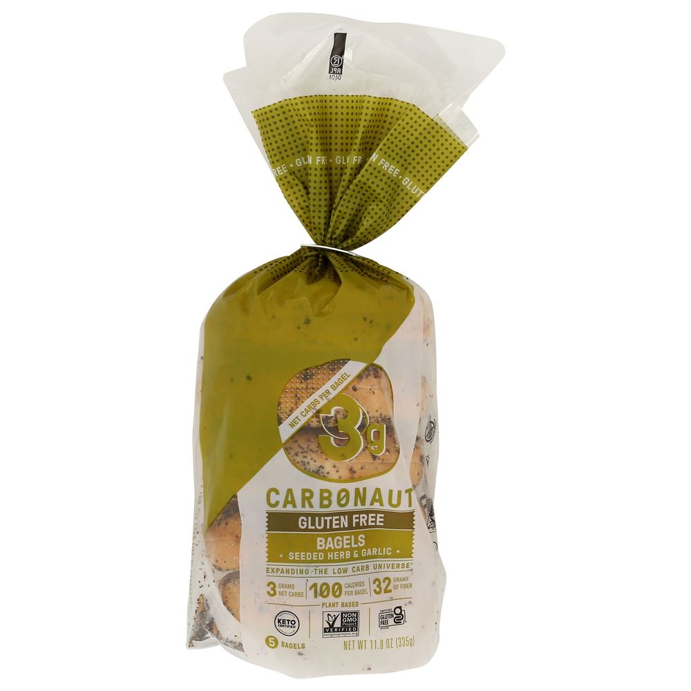 Carbonaut Low Carb Seeded Herb And Garlic Bagels, 11.8 Ounce -- 6 Per Case