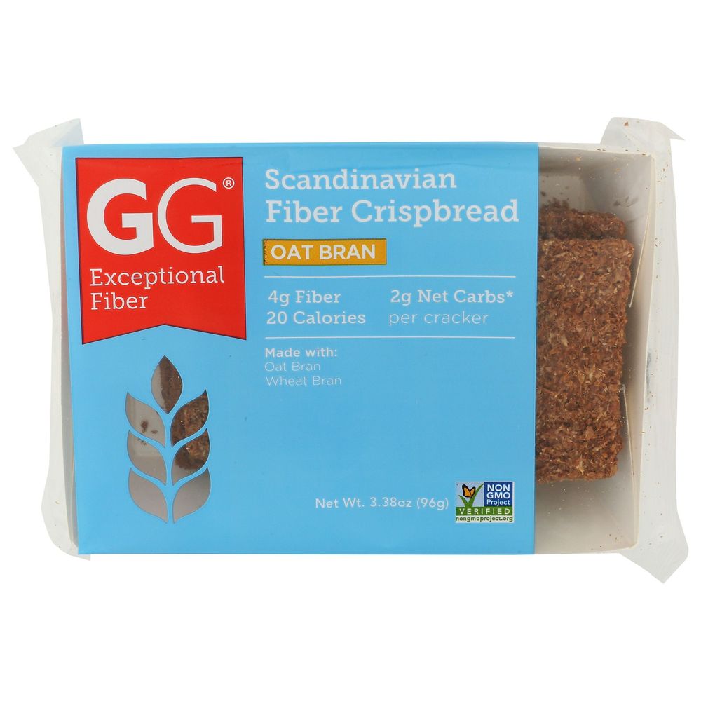 Gg Exceptional Fiber Oat Bran Scandinavian Fiber Crispbread, 3.38 Ounce -- 8 Per Case