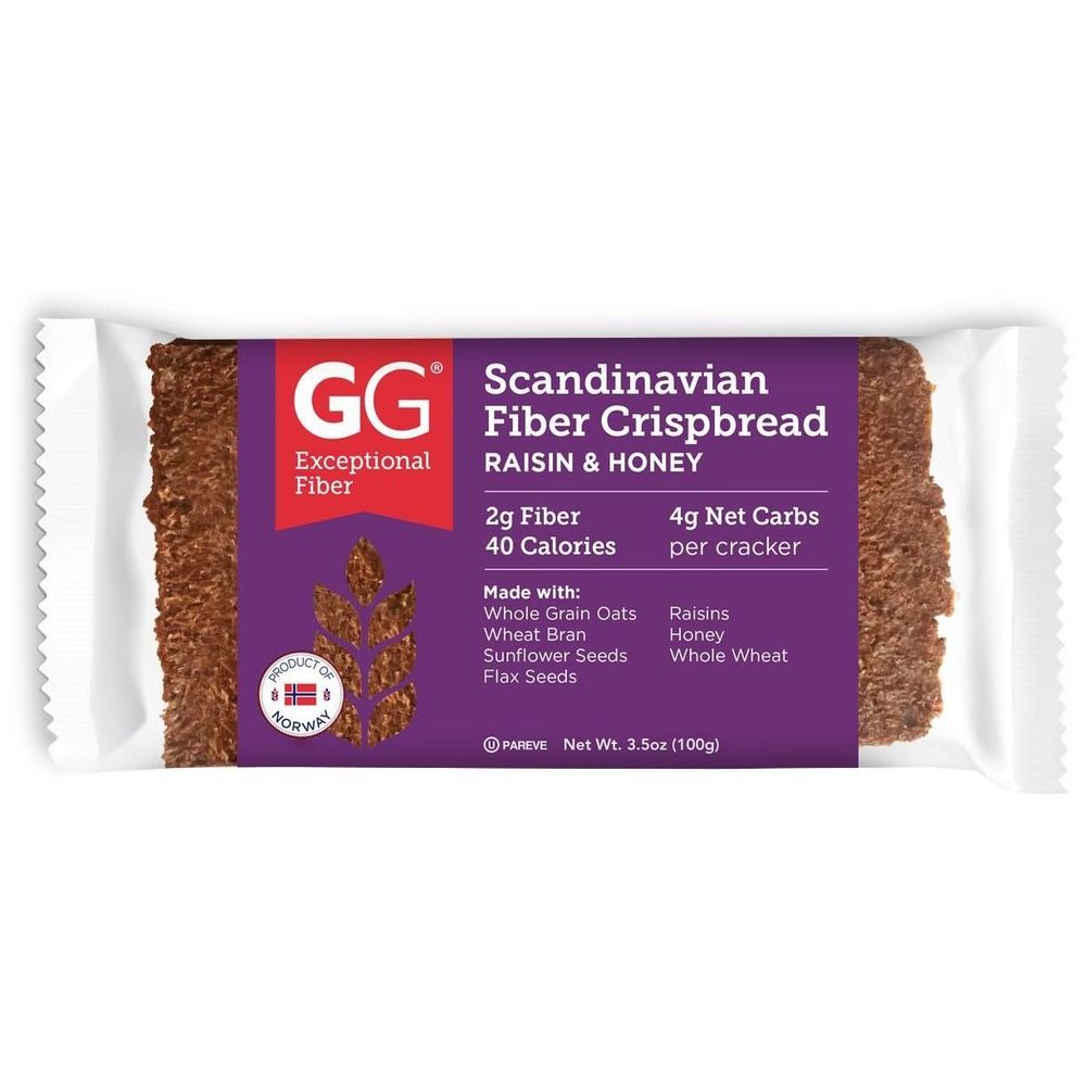Gg Honey And Raisin Scandinavian Fiber Crispbread, 3.38 Ounce -- 8 Per Case