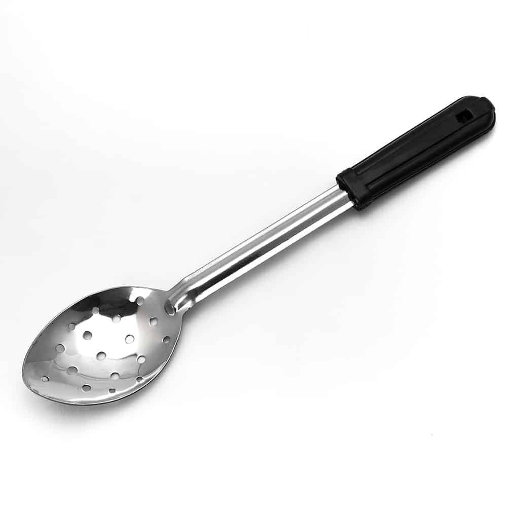 American Metalcraft Stainless Perforated Bowl Spoon With Black Bakelite Handle, 13 Inch Length