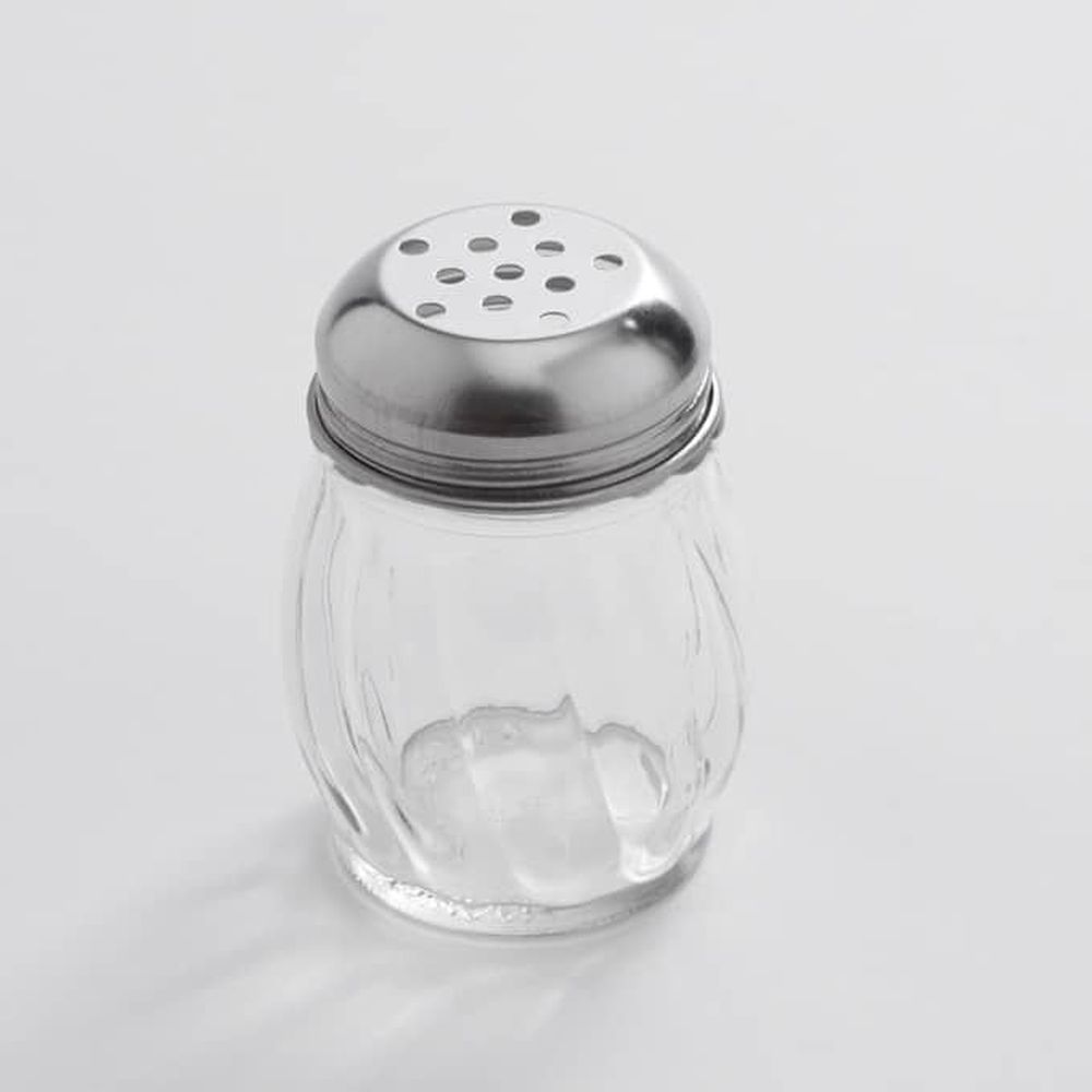 American Metalcraft Glass Swirl Shaker With Stainless Steel Cheese Top, 6 Ounce Capacity