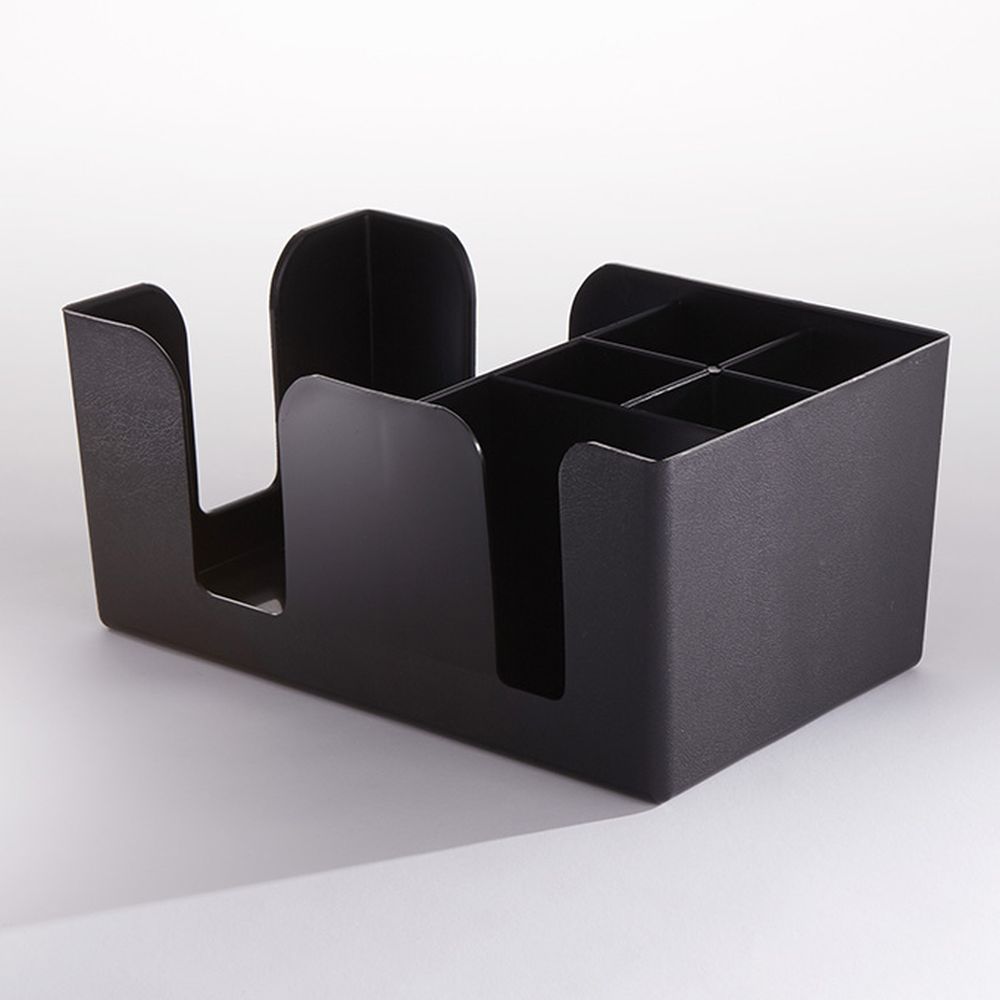 American Metalcraft Black Plastic 6-compartment Bar Organizer, 9-1/2 X 5-3/4 X 4-1/8 Inch