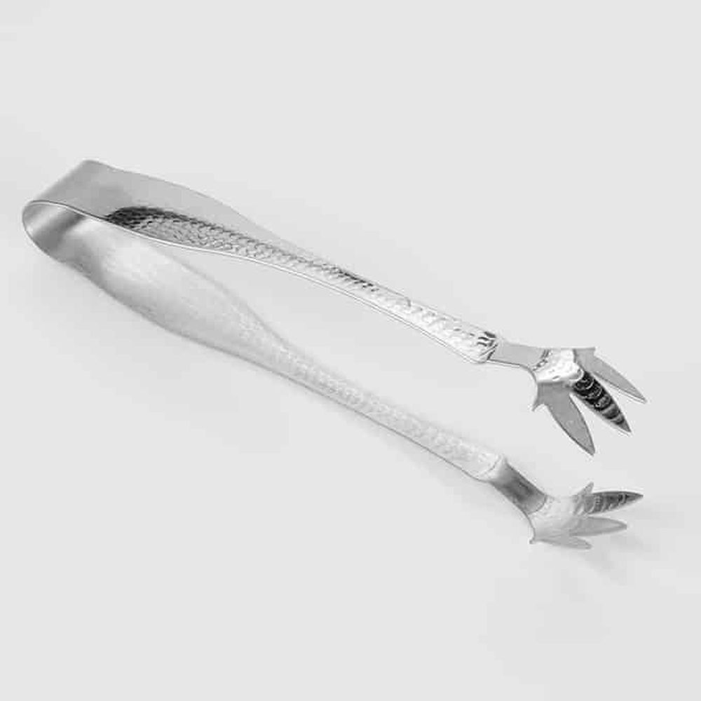 American Metalcraft Hammered Stainless Steel Ice Tong, 6 1/2 Inch
