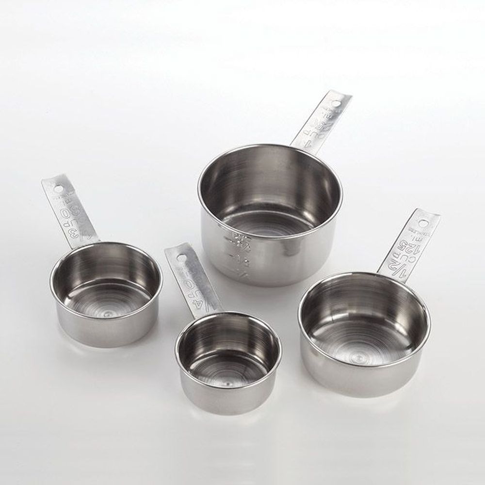 American Metalcraft Stainless Steel Flat Handle Measuring Cup Set, Set Of 4