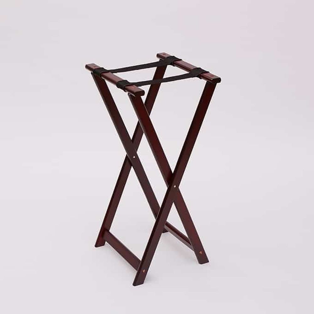 American Metalcraft Mahogany Finish Rubberwood Tray Stand, 17 X 31 Inch