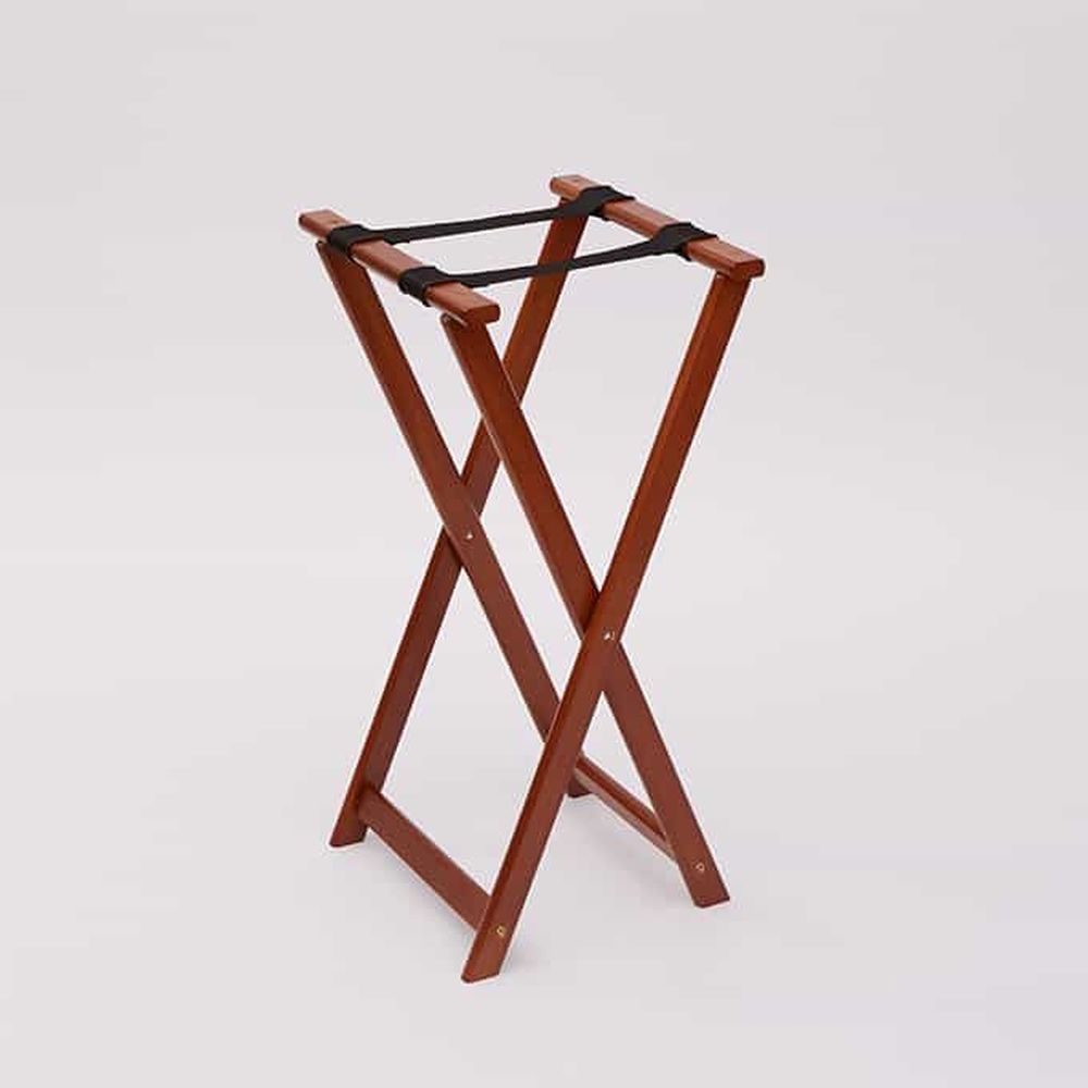 American Metalcraft Walnut Finish Rubberwood Tray Stand, 17 X 31 Inch