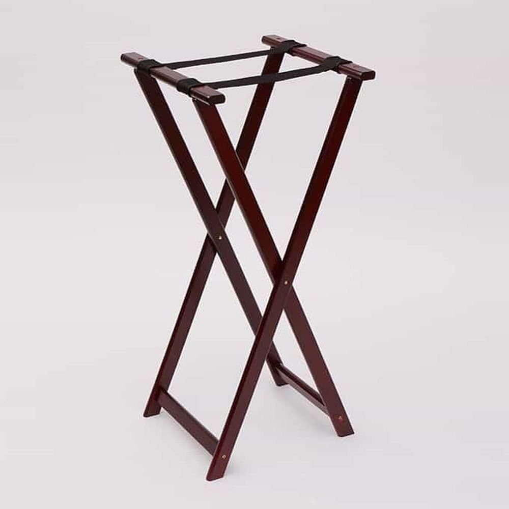 American Metalcraft Mahogany Finish Rubberwood Tray Stand, 18 X 38 Inch